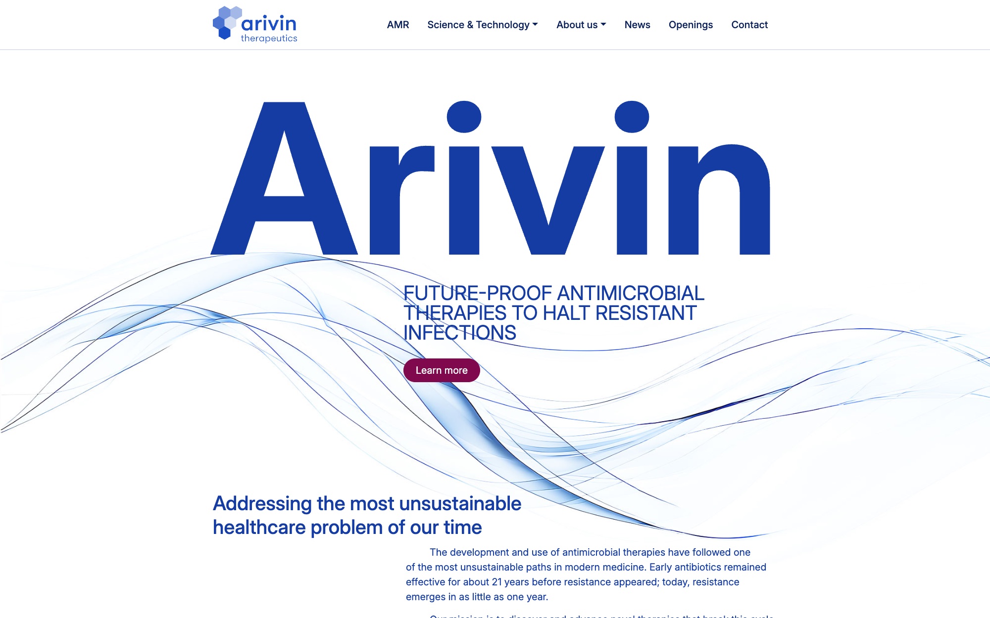 The earlier Arivin home page.