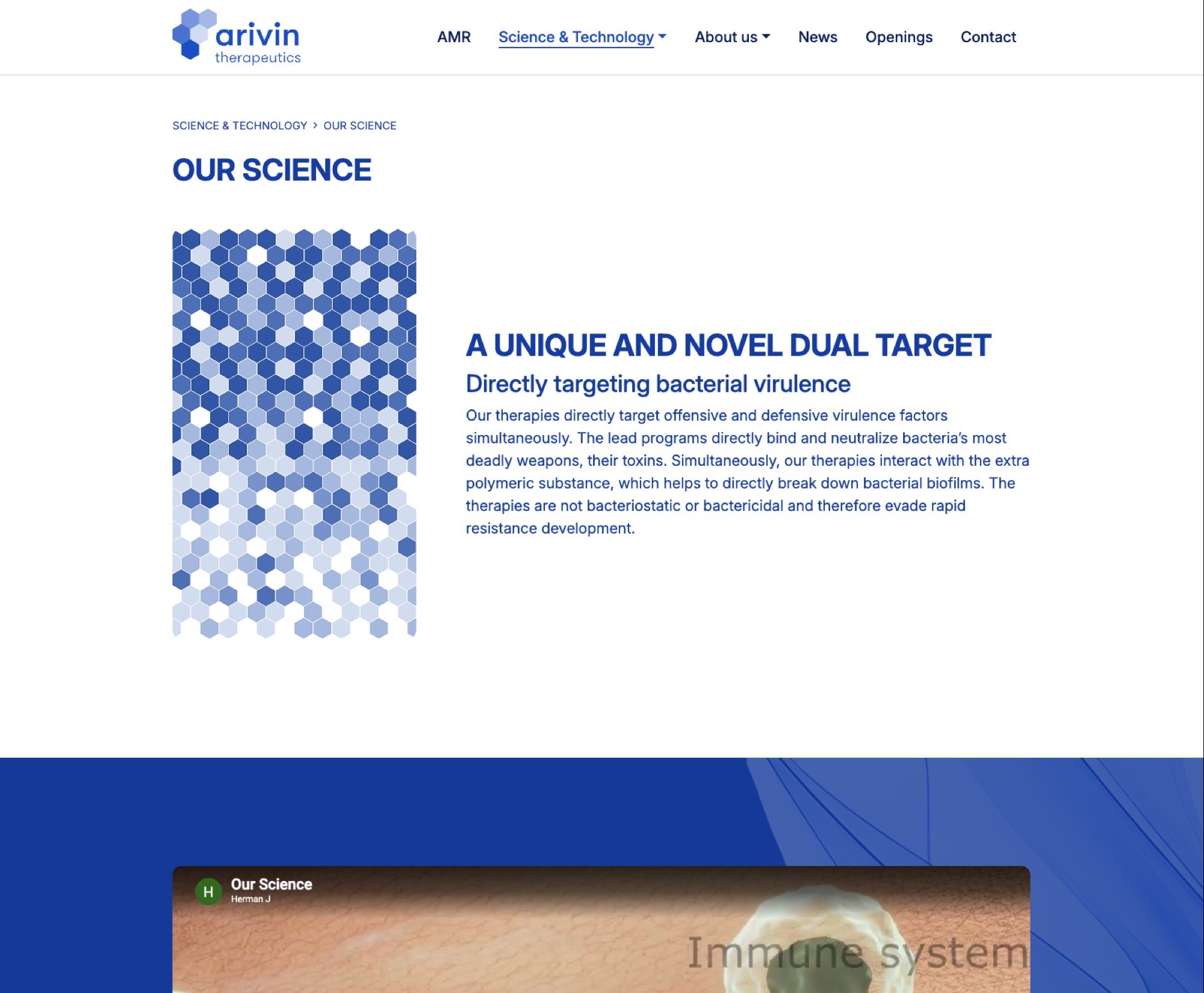 The earlier science page: a single column of explanatory text.