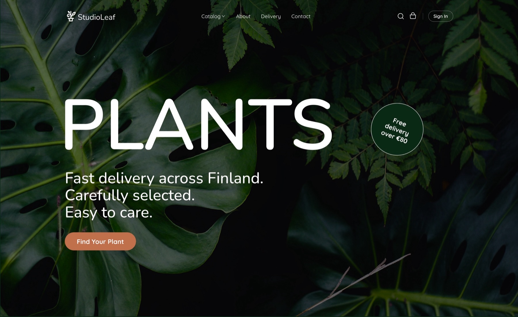The Studio Leaf home page on a laptop